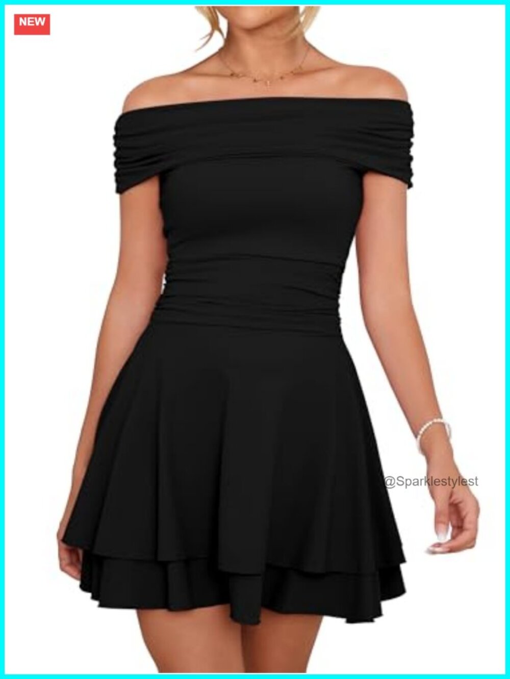 Women's Off Shoulder Mini Party Dress A-Line Backless Sleeveless